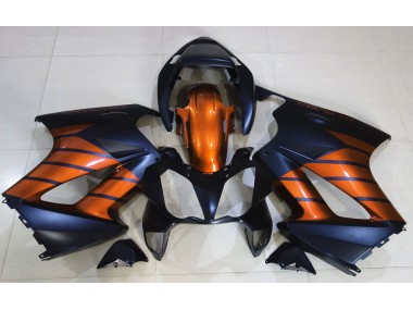 Online 2002-2012 Honda VFR800 Fairings - Matte Black & Orange