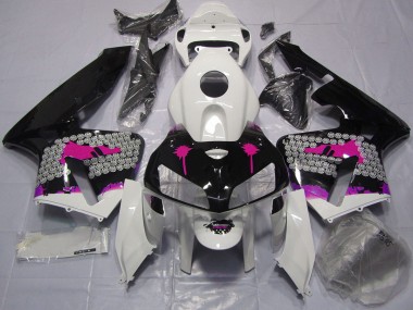 Online 2005-2006 Honda CBR600RR Fairings - Pink Splatter on Gloss Black