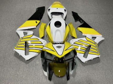 Online 2005-2006 Honda CBR600RR Fairings - Yellow and White Wings
