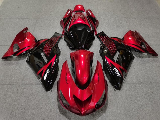 Online 2006-2011 Kawasaki ZX14R Fairings - Fire Red and Black