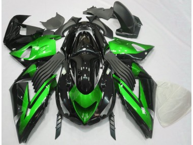 Online 2006-2011 Kawasaki ZX14R Fairings - Gloss Green and Black Plain