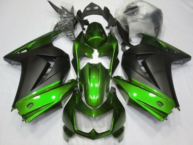 Online 2008-2013 Kawasaki Ninja 250 Fairings - Green and Matte Black