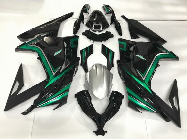 Online 2013-2018 Kawasaki Ninja 300 Fairings - Gloss Black & Emerald Green
