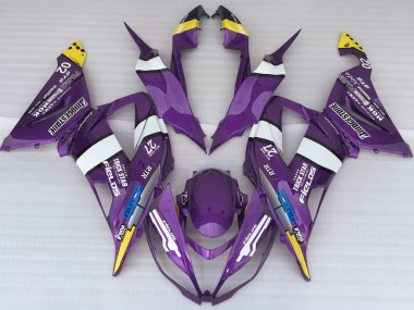 Online 2013-2018 Kawasaki ZX6R Fairings - Purple Logo Style