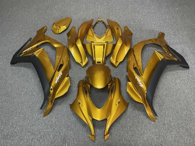 Online 2016-2019 Kawasaki ZX10R Fairings - Gold with Ninja White